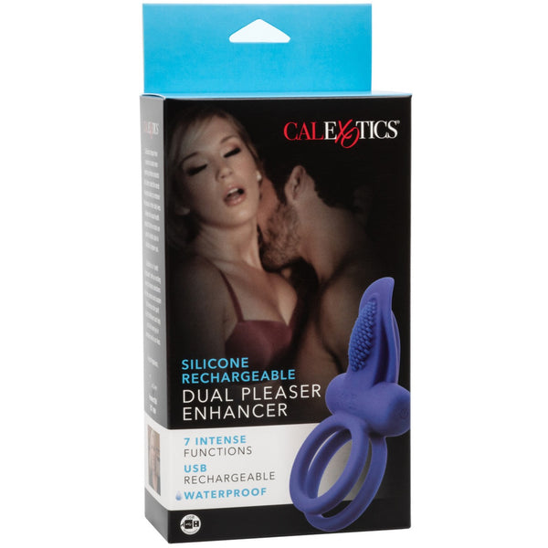 CalExotics Couple's Enhancers Silicone Rechargeable Dual Pleaser Enhancer - Extreme Toyz Singapore - https://extremetoyz.com.sg - Sex Toys and Lingerie Online Store - Bondage Gear / Vibrators / Electrosex Toys / Wireless Remote Control Vibes / Sexy Lingerie and Role Play / BDSM / Dungeon Furnitures / Dildos and Strap Ons &nbsp;/ Anal and Prostate Massagers / Anal Douche and Cleaning Aide / Delay Sprays and Gels / Lubricants and more...