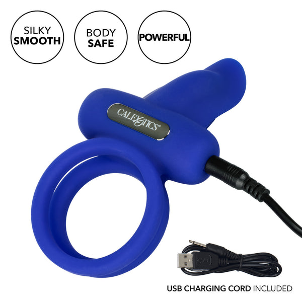 CalExotics Couple's Enhancers Silicone Rechargeable Dual Pleaser Enhancer - Extreme Toyz Singapore - https://extremetoyz.com.sg - Sex Toys and Lingerie Online Store - Bondage Gear / Vibrators / Electrosex Toys / Wireless Remote Control Vibes / Sexy Lingerie and Role Play / BDSM / Dungeon Furnitures / Dildos and Strap Ons &nbsp;/ Anal and Prostate Massagers / Anal Douche and Cleaning Aide / Delay Sprays and Gels / Lubricants and more...