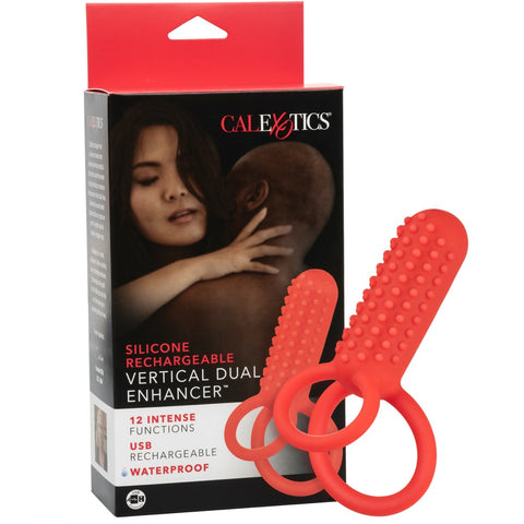 CalExotics Couple's Enhancers Silicone Rechargeable Vertical Dual Enhancer - Extreme Toyz Singapore - https://extremetoyz.com.sg - Sex Toys and Lingerie Online Store - Bondage Gear / Vibrators / Electrosex Toys / Wireless Remote Control Vibes / Sexy Lingerie and Role Play / BDSM / Dungeon Furnitures / Dildos and Strap Ons &nbsp;/ Anal and Prostate Massagers / Anal Douche and Cleaning Aide / Delay Sprays and Gels / Lubricants and more...