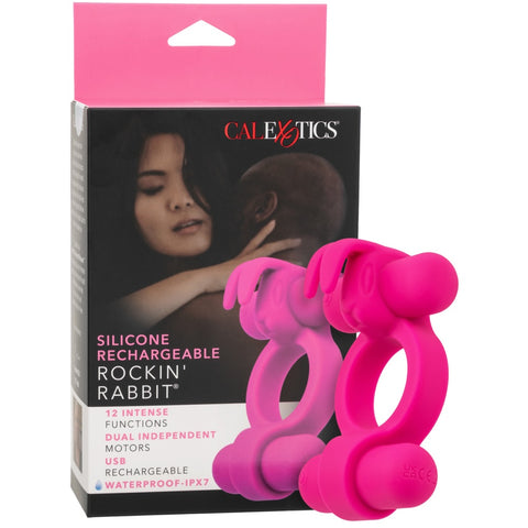 Couple's Enhancers Silicone Rechargeable Rockin’ Rabbit Vibrating Cock Ring