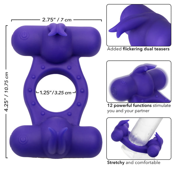 CalExotics Couple's Enhancers Silicone Rechargeable Triple Orgasm Enhancer - Extreme Toyz Singapore - https://extremetoyz.com.sg - Sex Toys and Lingerie Online Store - Bondage Gear / Vibrators / Electrosex Toys / Wireless Remote Control Vibes / Sexy Lingerie and Role Play / BDSM / Dungeon Furnitures / Dildos and Strap Ons &nbsp;/ Anal and Prostate Massagers / Anal Douche and Cleaning Aide / Delay Sprays and Gels / Lubricants and more...