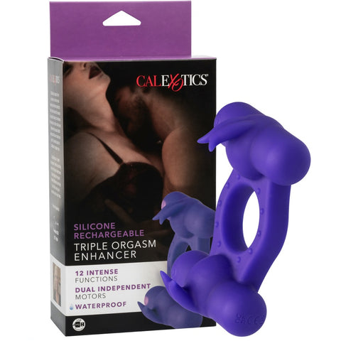 CalExotics Couple's Enhancers Silicone Rechargeable Triple Orgasm Enhancer - Extreme Toyz Singapore - https://extremetoyz.com.sg - Sex Toys and Lingerie Online Store - Bondage Gear / Vibrators / Electrosex Toys / Wireless Remote Control Vibes / Sexy Lingerie and Role Play / BDSM / Dungeon Furnitures / Dildos and Strap Ons &nbsp;/ Anal and Prostate Massagers / Anal Douche and Cleaning Aide / Delay Sprays and Gels / Lubricants and more...