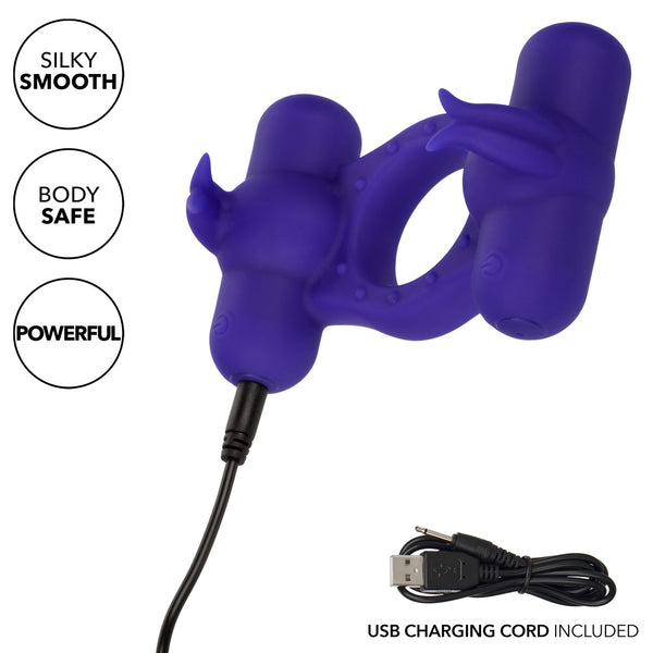 CalExotics Couple's Enhancers Silicone Rechargeable Triple Orgasm Enhancer - Extreme Toyz Singapore - https://extremetoyz.com.sg - Sex Toys and Lingerie Online Store - Bondage Gear / Vibrators / Electrosex Toys / Wireless Remote Control Vibes / Sexy Lingerie and Role Play / BDSM / Dungeon Furnitures / Dildos and Strap Ons &nbsp;/ Anal and Prostate Massagers / Anal Douche and Cleaning Aide / Delay Sprays and Gels / Lubricants and more...