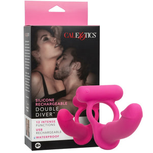 CalExotics Silicone Rechargeable Double Diver Cock Ring - Extreme Toyz Singapore - https://extremetoyz.com.sg - Sex Toys and Lingerie Online Store