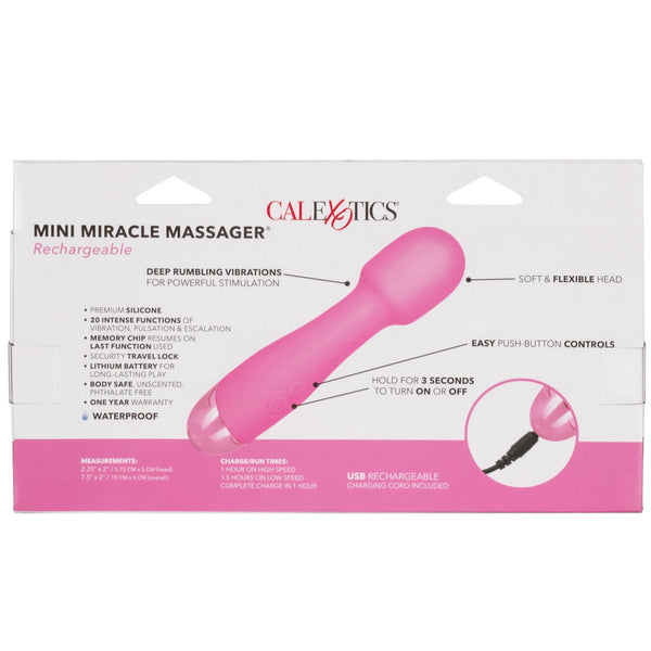 CalExotics Mini Miracle Massager Rechargeable Wand - Extreme Toyz Singapore - https://extremetoyz.com.sg - Sex Toys and Lingerie Online Store - Bondage Gear / Vibrators / Electrosex Toys / Wireless Remote Control Vibes / Sexy Lingerie and Role Play / BDSM / Dungeon Furnitures / Dildos and Strap Ons &nbsp;/ Anal and Prostate Massagers / Anal Douche and Cleaning Aide / Delay Sprays and Gels / Lubricants and more...