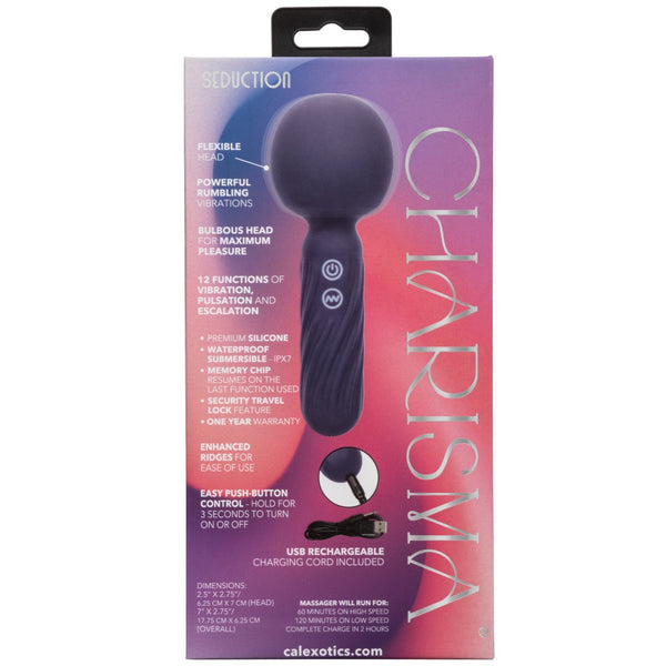 CalExotics Charisma Seduction 12-Function Rechargeable Wand Massager - Extreme Toyz Singapore - https://extremetoyz.com.sg - Sex Toys and Lingerie Online Store - Bondage Gear / Vibrators / Electrosex Toys / Wireless Remote Control Vibes / Sexy Lingerie and Role Play / BDSM / Dungeon Furnitures / Dildos and Strap Ons &nbsp;/ Anal and Prostate Massagers / Anal Douche and Cleaning Aide / Delay Sprays and Gels / Lubricants and more...