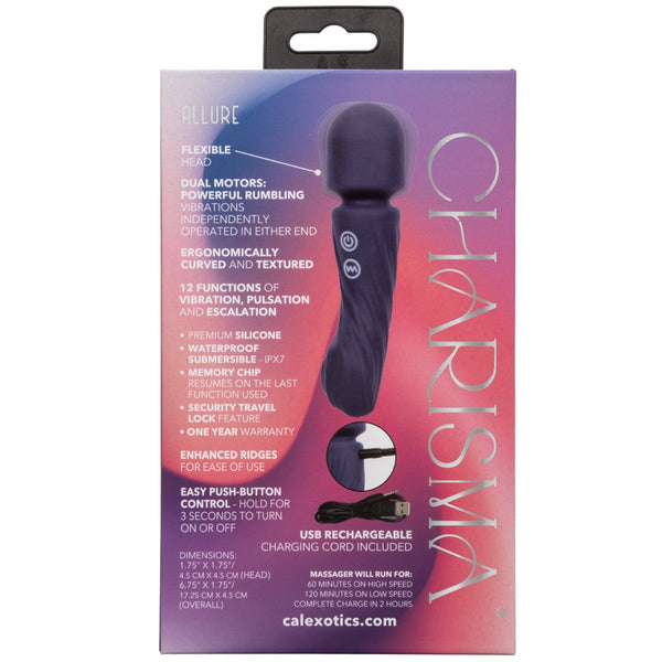 CalExotics Charisma Allure 12-Function Rechargeable Wand Massager - Extreme Toyz Singapore - https://extremetoyz.com.sg - Sex Toys and Lingerie Online Store - Bondage Gear / Vibrators / Electrosex Toys / Wireless Remote Control Vibes / Sexy Lingerie and Role Play / BDSM / Dungeon Furnitures / Dildos and Strap Ons &nbsp;/ Anal and Prostate Massagers / Anal Douche and Cleaning Aide / Delay Sprays and Gels / Lubricants and more...
