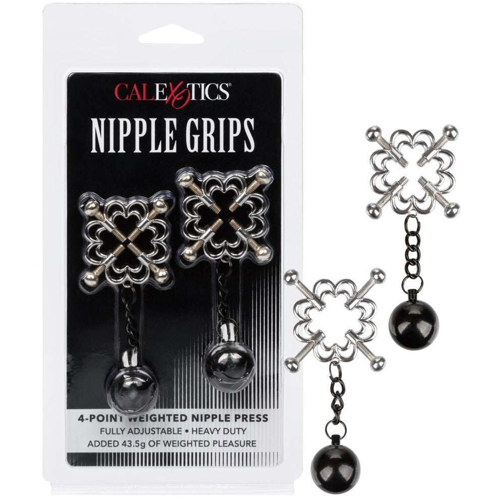 CalExotics Nipple Grips 4-Point Weighted Nipple Press - Extreme Toyz Singapore - https://extremetoyz.com.sg - Sex Toys and Lingerie Online Store - Bondage Gear / Vibrators / Electrosex Toys / Wireless Remote Control Vibes / Sexy Lingerie and Role Play / BDSM / Dungeon Furnitures / Dildos and Strap Ons &nbsp;/ Anal and Prostate Massagers / Anal Douche and Cleaning Aide / Delay Sprays and Gels / Lubricants and more...