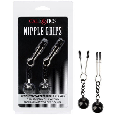 CalExotics Nipple Grips Weighted Tweezer Nipple Clamps - Extreme Toyz Singapore - https://extremetoyz.com.sg - Sex Toys and Lingerie Online Store - Bondage Gear / Vibrators / Electrosex Toys / Wireless Remote Control Vibes / Sexy Lingerie and Role Play / BDSM / Dungeon Furnitures / Dildos and Strap Ons &nbsp;/ Anal and Prostate Massagers / Anal Douche and Cleaning Aide / Delay Sprays and Gels / Lubricants and more...