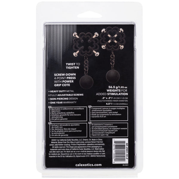CalExotics Nipple Grips Power Grip 4-Point Weighted Nipple Press - Extreme Toyz Singapore - https://extremetoyz.com.sg - Sex Toys and Lingerie Online Store - Bondage Gear / Vibrators / Electrosex Toys / Wireless Remote Control Vibes / Sexy Lingerie and Role Play / BDSM / Dungeon Furnitures / Dildos and Strap Ons &nbsp;/ Anal and Prostate Massagers / Anal Douche and Cleaning Aide / Delay Sprays and Gels / Lubricants and more...