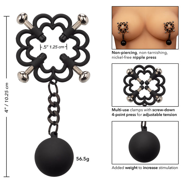 CalExotics Nipple Grips Power Grip 4-Point Weighted Nipple Press - Extreme Toyz Singapore - https://extremetoyz.com.sg - Sex Toys and Lingerie Online Store - Bondage Gear / Vibrators / Electrosex Toys / Wireless Remote Control Vibes / Sexy Lingerie and Role Play / BDSM / Dungeon Furnitures / Dildos and Strap Ons &nbsp;/ Anal and Prostate Massagers / Anal Douche and Cleaning Aide / Delay Sprays and Gels / Lubricants and more...