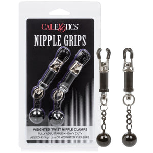 CalExotics Nipple Grips Weighted Twist Nipple Clamps - Extreme Toyz Singapore - https://extremetoyz.com.sg - Sex Toys and Lingerie Online Store - Bondage Gear / Vibrators / Electrosex Toys / Wireless Remote Control Vibes / Sexy Lingerie and Role Play / BDSM / Dungeon Furnitures / Dildos and Strap Ons &nbsp;/ Anal and Prostate Massagers / Anal Douche and Cleaning Aide / Delay Sprays and Gels / Lubricants and more...