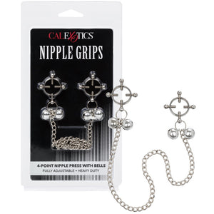 CalExotics Nipple Grips 4-Point Nipple Press with Bells - Extreme Toyz Singapore - https://extremetoyz.com.sg - Sex Toys and Lingerie Online Store - Bondage Gear / Vibrators / Electrosex Toys / Wireless Remote Control Vibes / Sexy Lingerie and Role Play / BDSM / Dungeon Furnitures / Dildos and Strap Ons &nbsp;/ Anal and Prostate Massagers / Anal Douche and Cleaning Aide / Delay Sprays and Gels / Lubricants and more...