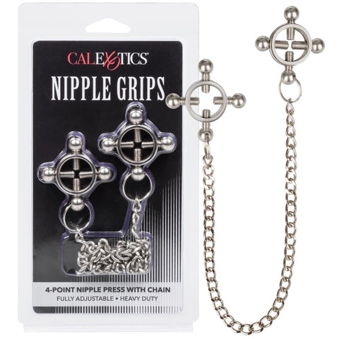 CalExotics Nipple Grips 4-Point Nipple Press with Chain - Extreme Toyz Singapore - https://extremetoyz.com.sg - Sex Toys and Lingerie Online Store - Bondage Gear / Vibrators / Electrosex Toys / Wireless Remote Control Vibes / Sexy Lingerie and Role Play / BDSM / Dungeon Furnitures / Dildos and Strap Ons &nbsp;/ Anal and Prostate Massagers / Anal Douche and Cleaning Aide / Delay Sprays and Gels / Lubricants and more...