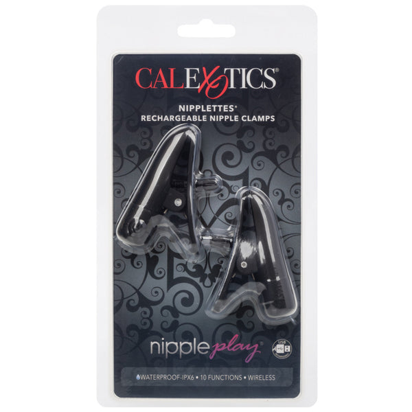 Nipple Play Nipplettes Rechargeable Nipple Clamps - Black