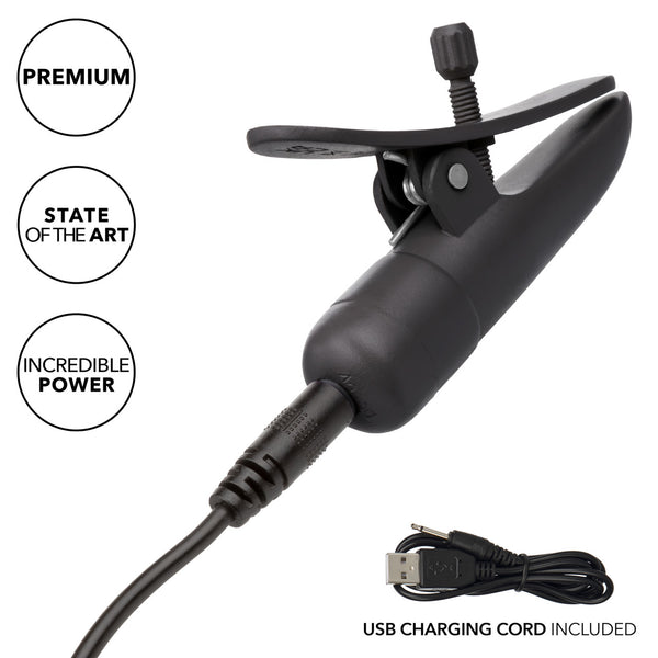 Nipple Play Nipplettes Rechargeable Nipple Clamps - Black