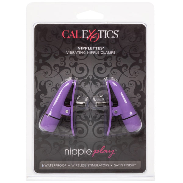 CalExotics Nipple Play Nipplettes Vibrating Nipple Clamps - Purple - Extreme Toyz Singapore - https://extremetoyz.com.sg - Sex Toys and Lingerie Online Store - Bondage Gear / Vibrators / Electrosex Toys / Wireless Remote Control Vibes / Sexy Lingerie and Role Play / BDSM / Dungeon Furnitures / Dildos and Strap Ons &nbsp;/ Anal and Prostate Massagers / Anal Douche and Cleaning Aide / Delay Sprays and Gels / Lubricants and more...