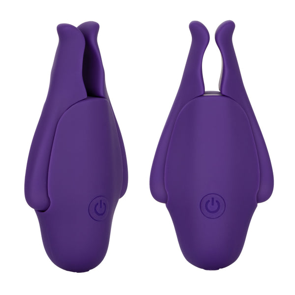 CalExotics Nipple Play Rechargeable Nipplettes Vibrating Nipple Clamps - Purple - Extreme Toyz Singapore - https://extremetoyz.com.sg - Sex Toys and Lingerie Online Store - Bondage Gear / Vibrators / Electrosex Toys / Wireless Remote Control Vibes / Sexy Lingerie and Role Play / BDSM / Dungeon Furnitures / Dildos and Strap Ons &nbsp;/ Anal and Prostate Massagers / Anal Douche and Cleaning Aide / Delay Sprays and Gels / Lubricants and more...