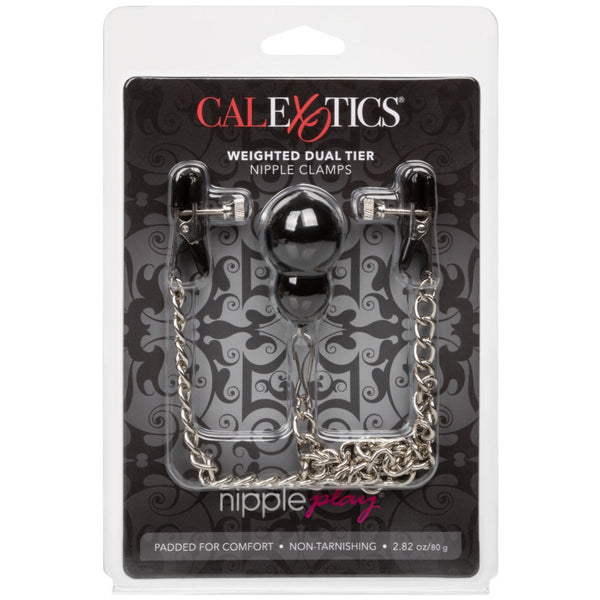 CalExotics Nipple Play Weighted Dual Tier Nipple Clamps - Extreme Toyz Singapore - https://extremetoyz.com.sg - Sex Toys and Lingerie Online Store - Bondage Gear / Vibrators / Electrosex Toys / Wireless Remote Control Vibes / Sexy Lingerie and Role Play / BDSM / Dungeon Furnitures / Dildos and Strap Ons &nbsp;/ Anal and Prostate Massagers / Anal Douche and Cleaning Aide / Delay Sprays and Gels / Lubricants and more...