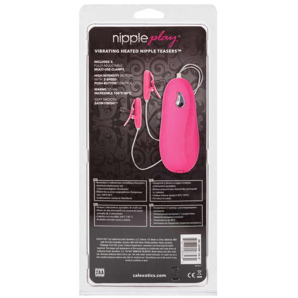 CalExotics Nipple Play Vibrating Heated Nipple Teasers - Pink - Extreme Toyz Singapore - https://extremetoyz.com.sg - Sex Toys and Lingerie Online Store - Bondage Gear / Vibrators / Electrosex Toys / Wireless Remote Control Vibes / Sexy Lingerie and Role Play / BDSM / Dungeon Furnitures / Dildos and Strap Ons &nbsp;/ Anal and Prostate Massagers / Anal Douche and Cleaning Aide / Delay Sprays and Gels / Lubricants and more...