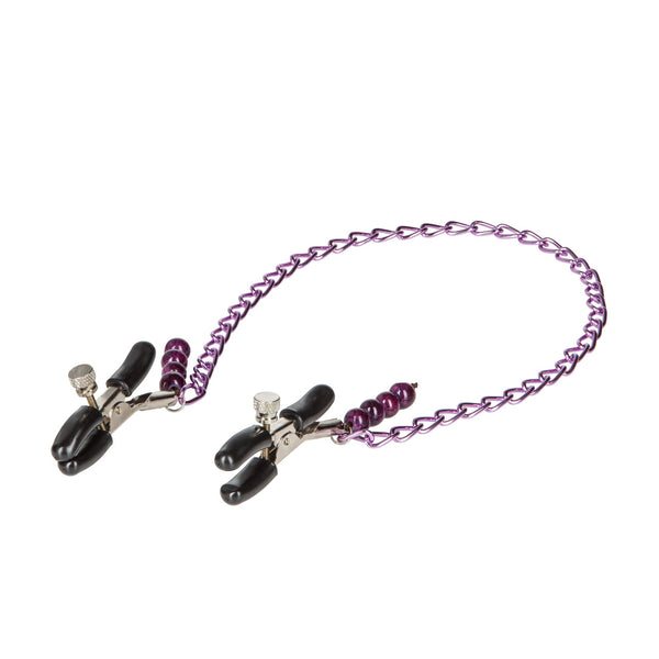 CalExotics Nipple Play Purple Chain Nipple Clamps with Non-Piercing Navel Ring - Extreme Toyz Singapore - https://extremetoyz.com.sg - Sex Toys and Lingerie Online Store - Bondage Gear / Vibrators / Electrosex Toys / Wireless Remote Control Vibes / Sexy Lingerie and Role Play / BDSM / Dungeon Furnitures / Dildos and Strap Ons &nbsp;/ Anal and Prostate Massagers / Anal Douche and Cleaning Aide / Delay Sprays and Gels / Lubricants and more...