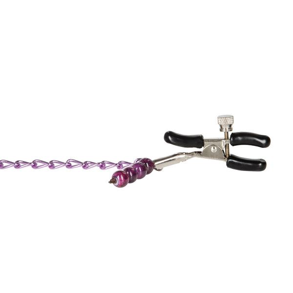 CalExotics Nipple Play Purple Chain Nipple Clamps with Non-Piercing Navel Ring - Extreme Toyz Singapore - https://extremetoyz.com.sg - Sex Toys and Lingerie Online Store - Bondage Gear / Vibrators / Electrosex Toys / Wireless Remote Control Vibes / Sexy Lingerie and Role Play / BDSM / Dungeon Furnitures / Dildos and Strap Ons &nbsp;/ Anal and Prostate Massagers / Anal Douche and Cleaning Aide / Delay Sprays and Gels / Lubricants and more...