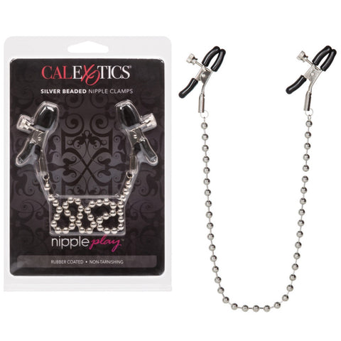 CalExotics Nipple Play Silver Beaded Nipple Clamps - Extreme Toyz Singapore - https://extremetoyz.com.sg - Sex Toys and Lingerie Online Store - Bondage Gear / Vibrators / Electrosex Toys / Wireless Remote Control Vibes / Sexy Lingerie and Role Play / BDSM / Dungeon Furnitures / Dildos and Strap Ons &nbsp;/ Anal and Prostate Massagers / Anal Douche and Cleaning Aide / Delay Sprays and Gels / Lubricants and more...