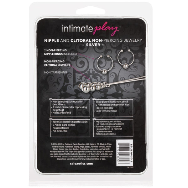 CalExotics Intimate Play Nipple and Clitoral Non-Piercing Body Jewelry - Silver - Extreme Toyz Singapore - https://extremetoyz.com.sg - Sex Toys and Lingerie Online Store - Bondage Gear / Vibrators / Electrosex Toys / Wireless Remote Control Vibes / Sexy Lingerie and Role Play / BDSM / Dungeon Furnitures / Dildos and Strap Ons &nbsp;/ Anal and Prostate Massagers / Anal Douche and Cleaning Aide / Delay Sprays and Gels / Lubricants and more...