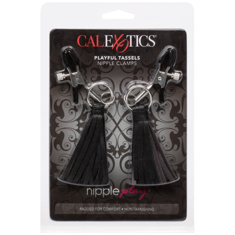 CalExotics Nipple Play Playful Tassels Nipple Clamps - Black - Extreme Toyz Singapore - https://extremetoyz.com.sg - Sex Toys and Lingerie Online Store - Bondage Gear / Vibrators / Electrosex Toys / Wireless Remote Control Vibes / Sexy Lingerie and Role Play / BDSM / Dungeon Furnitures / Dildos and Strap Ons &nbsp;/ Anal and Prostate Massagers / Anal Douche and Cleaning Aide / Delay Sprays and Gels / Lubricants and more...