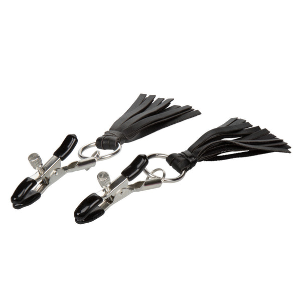 CalExotics Nipple Play Playful Tassels Nipple Clamps - Black - Extreme Toyz Singapore - https://extremetoyz.com.sg - Sex Toys and Lingerie Online Store - Bondage Gear / Vibrators / Electrosex Toys / Wireless Remote Control Vibes / Sexy Lingerie and Role Play / BDSM / Dungeon Furnitures / Dildos and Strap Ons &nbsp;/ Anal and Prostate Massagers / Anal Douche and Cleaning Aide / Delay Sprays and Gels / Lubricants and more...