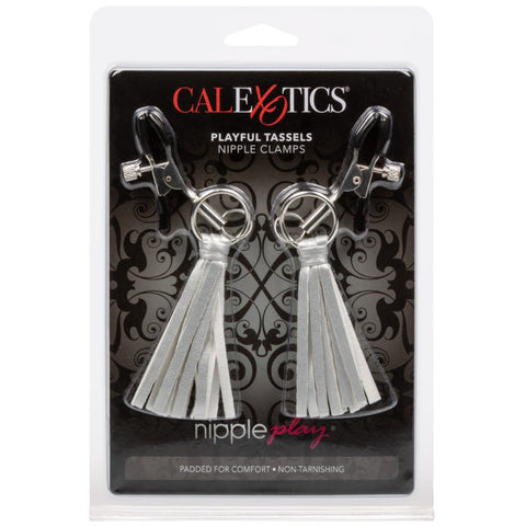 CalExotics Nipple Play Playful Tassels Nipple Clamps - Silver - Extreme Toyz Singapore - https://extremetoyz.com.sg - Sex Toys and Lingerie Online Store - Bondage Gear / Vibrators / Electrosex Toys / Wireless Remote Control Vibes / Sexy Lingerie and Role Play / BDSM / Dungeon Furnitures / Dildos and Strap Ons &nbsp;/ Anal and Prostate Massagers / Anal Douche and Cleaning Aide / Delay Sprays and Gels / Lubricants and more...
