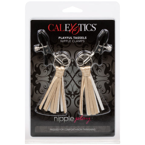 CalExotics Nipple Play Playful Tassels Nipple Clamps - Gold - Extreme Toyz Singapore - https://extremetoyz.com.sg - Sex Toys and Lingerie Online Store - Bondage Gear / Vibrators / Electrosex Toys / Wireless Remote Control Vibes / Sexy Lingerie and Role Play / BDSM / Dungeon Furnitures / Dildos and Strap Ons &nbsp;/ Anal and Prostate Massagers / Anal Douche and Cleaning Aide / Delay Sprays and Gels / Lubricants and more...