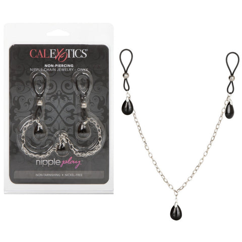 CalExotics Nipple Play Non-Piercing Nipple Chain Jewelry - Onyx - Extreme Toyz Singapore - https://extremetoyz.com.sg - Sex Toys and Lingerie Online Store - Bondage Gear / Vibrators / Electrosex Toys / Wireless Remote Control Vibes / Sexy Lingerie and Role Play / BDSM / Dungeon Furnitures / Dildos and Strap Ons &nbsp;/ Anal and Prostate Massagers / Anal Douche and Cleaning Aide / Delay Sprays and Gels / Lubricants and more...