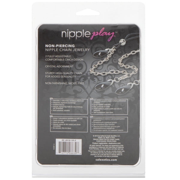 CalExotics Nipple Play Non-Piercing Nipple Chain Jewelry - Onyx - Extreme Toyz Singapore - https://extremetoyz.com.sg - Sex Toys and Lingerie Online Store - Bondage Gear / Vibrators / Electrosex Toys / Wireless Remote Control Vibes / Sexy Lingerie and Role Play / BDSM / Dungeon Furnitures / Dildos and Strap Ons &nbsp;/ Anal and Prostate Massagers / Anal Douche and Cleaning Aide / Delay Sprays and Gels / Lubricants and more...