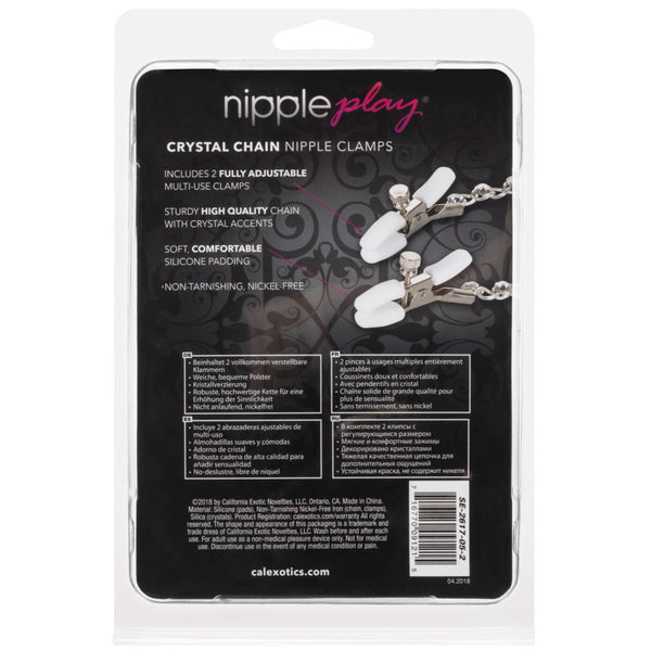 CalExotics Nipple Play Crystal Chain Nipple Clamps - Extreme Toyz Singapore - https://extremetoyz.com.sg - Sex Toys and Lingerie Online Store - Bondage Gear / Vibrators / Electrosex Toys / Wireless Remote Control Vibes / Sexy Lingerie and Role Play / BDSM / Dungeon Furnitures / Dildos and Strap Ons &nbsp;/ Anal and Prostate Massagers / Anal Douche and Cleaning Aide / Delay Sprays and Gels / Lubricants and more...