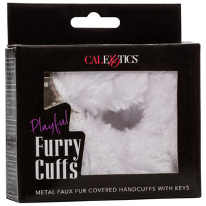 CalExotics Playful Furry Cuffs - White - Extreme Toyz Singapore - https://extremetoyz.com.sg - Sex Toys and Lingerie Online Store - Bondage Gear / Vibrators / Electrosex Toys / Wireless Remote Control Vibes / Sexy Lingerie and Role Play / BDSM / Dungeon Furnitures / Dildos and Strap Ons &nbsp;/ Anal and Prostate Massagers / Anal Douche and Cleaning Aide / Delay Sprays and Gels / Lubricants and more...