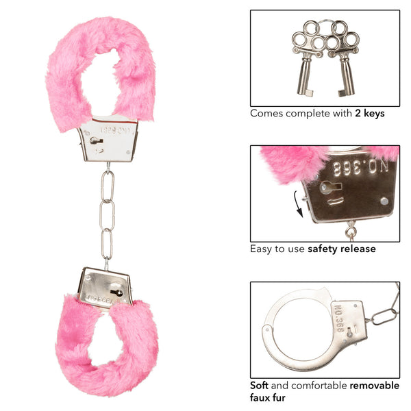 CalExotics Playful Furry Cuffs - Pink - Extreme Toyz Singapore - https://extremetoyz.com.sg - Sex Toys and Lingerie Online Store - Bondage Gear / Vibrators / Electrosex Toys / Wireless Remote Control Vibes / Sexy Lingerie and Role Play / BDSM / Dungeon Furnitures / Dildos and Strap Ons &nbsp;/ Anal and Prostate Massagers / Anal Douche and Cleaning Aide / Delay Sprays and Gels / Lubricants and more...