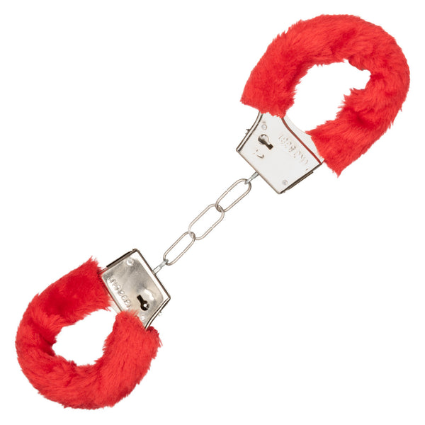 CalExotics Playful Furry Cuffs - Red - Extreme Toyz Singapore - https://extremetoyz.com.sg - Sex Toys and Lingerie Online Store - Bondage Gear / Vibrators / Electrosex Toys / Wireless Remote Control Vibes / Sexy Lingerie and Role Play / BDSM / Dungeon Furnitures / Dildos and Strap Ons &nbsp;/ Anal and Prostate Massagers / Anal Douche and Cleaning Aide / Delay Sprays and Gels / Lubricants and more...