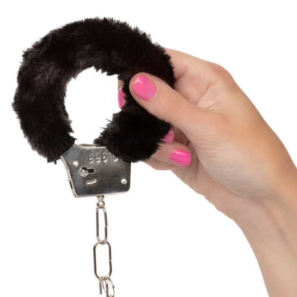 CalExotics Playful Furry Cuffs - Black - Extreme Toyz Singapore - https://extremetoyz.com.sg - Sex Toys and Lingerie Online Store - Bondage Gear / Vibrators / Electrosex Toys / Wireless Remote Control Vibes / Sexy Lingerie and Role Play / BDSM / Dungeon Furnitures / Dildos and Strap Ons &nbsp;/ Anal and Prostate Massagers / Anal Douche and Cleaning Aide / Delay Sprays and Gels / Lubricants and more...