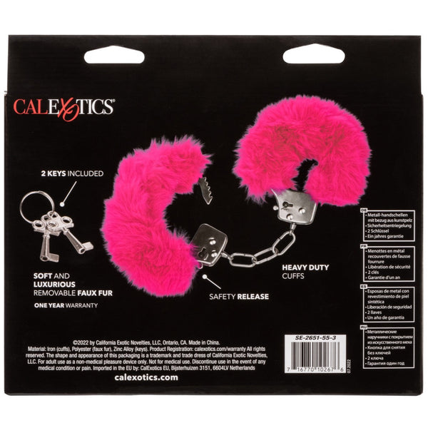 CalExotics Playful Cuffs Ultra Fluffy Furry Cuffs - Pink - Extreme Toyz Singapore - https://extremetoyz.com.sg - Sex Toys and Lingerie Online Store - Bondage Gear / Vibrators / Electrosex Toys / Wireless Remote Control Vibes / Sexy Lingerie and Role Play / BDSM / Dungeon Furnitures / Dildos and Strap Ons &nbsp;/ Anal and Prostate Massagers / Anal Douche and Cleaning Aide / Delay Sprays and Gels / Lubricants and more...