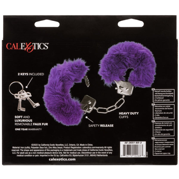 CalExotics Playful Cuffs Ultra Fluffy Furry Cuffs - Purple - Extreme Toyz Singapore - https://extremetoyz.com.sg - Sex Toys and Lingerie Online Store - Bondage Gear / Vibrators / Electrosex Toys / Wireless Remote Control Vibes / Sexy Lingerie and Role Play / BDSM / Dungeon Furnitures / Dildos and Strap Ons &nbsp;/ Anal and Prostate Massagers / Anal Douche and Cleaning Aide / Delay Sprays and Gels / Lubricants and more...
