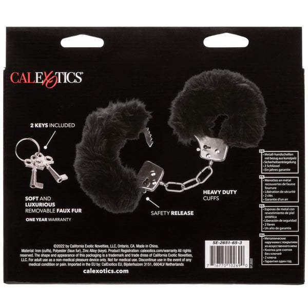 CalExotics Playful Cuffs Ultra Fluffy Furry Cuffs - Black - Extreme Toyz Singapore - https://extremetoyz.com.sg - Sex Toys and Lingerie Online Store - Bondage Gear / Vibrators / Electrosex Toys / Wireless Remote Control Vibes / Sexy Lingerie and Role Play / BDSM / Dungeon Furnitures / Dildos and Strap Ons &nbsp;/ Anal and Prostate Massagers / Anal Douche and Cleaning Aide / Delay Sprays and Gels / Lubricants and more...