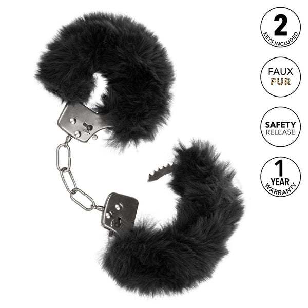 CalExotics Playful Cuffs Ultra Fluffy Furry Cuffs - Black - Extreme Toyz Singapore - https://extremetoyz.com.sg - Sex Toys and Lingerie Online Store - Bondage Gear / Vibrators / Electrosex Toys / Wireless Remote Control Vibes / Sexy Lingerie and Role Play / BDSM / Dungeon Furnitures / Dildos and Strap Ons &nbsp;/ Anal and Prostate Massagers / Anal Douche and Cleaning Aide / Delay Sprays and Gels / Lubricants and more...