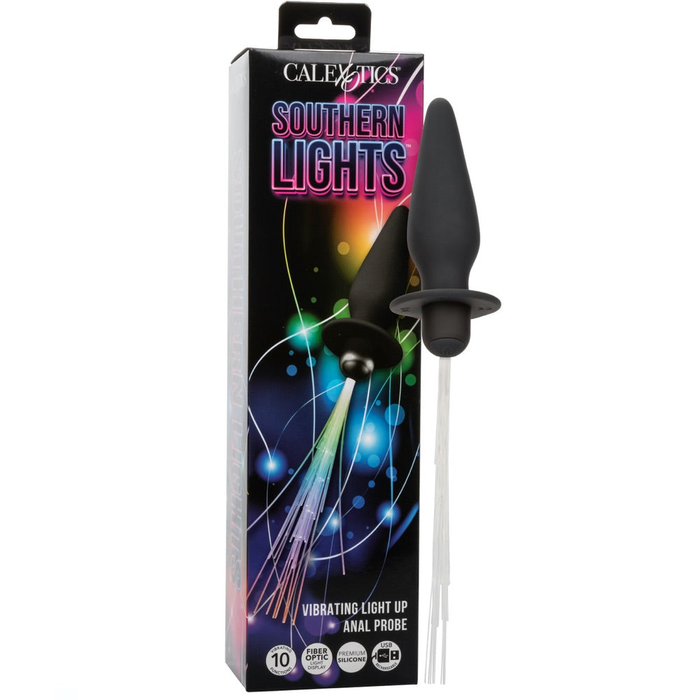 CalExotics Southern Lights Vibrating Light Up Anal Probe - Black - Extreme Toyz Singapore - https://extremetoyz.com.sg - Sex Toys and Lingerie Online Store - Bondage Gear / Vibrators / Electrosex Toys / Wireless Remote Control Vibes / Sexy Lingerie and Role Play / BDSM / Dungeon Furnitures / Dildos and Strap Ons &nbsp;/ Anal and Prostate Massagers / Anal Douche and Cleaning Aide / Delay Sprays and Gels / Lubricants and more...