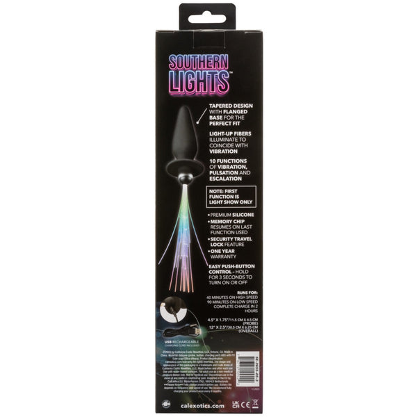 CalExotics Southern Lights Vibrating Light Up Anal Probe - Black - Extreme Toyz Singapore - https://extremetoyz.com.sg - Sex Toys and Lingerie Online Store - Bondage Gear / Vibrators / Electrosex Toys / Wireless Remote Control Vibes / Sexy Lingerie and Role Play / BDSM / Dungeon Furnitures / Dildos and Strap Ons &nbsp;/ Anal and Prostate Massagers / Anal Douche and Cleaning Aide / Delay Sprays and Gels / Lubricants and more...