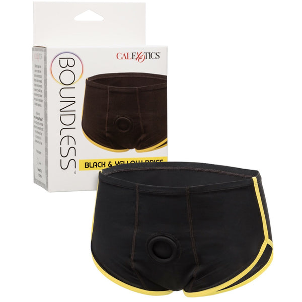 CalExotics Boundless Black & Yellow Brief (3 Sizes Available) - Extreme Toyz Singapore - https://extremetoyz.com.sg - Sex Toys and Lingerie Online Store - Bondage Gear / Vibrators / Electrosex Toys / Wireless Remote Control Vibes / Sexy Lingerie and Role Play / BDSM / Dungeon Furnitures / Dildos and Strap Ons &nbsp;/ Anal and Prostate Massagers / Anal Douche and Cleaning Aide / Delay Sprays and Gels / Lubricants and more...