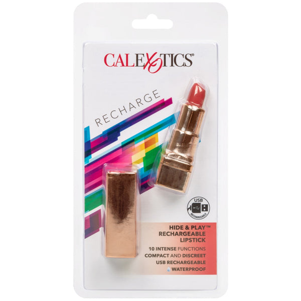 CalExotics Rechargeable Hide & Play Lipstick Vibrator - Red - Extreme Toyz Singapore - https://extremetoyz.com.sg - Sex Toys and Lingerie Online Store - Bondage Gear / Vibrators / Electrosex Toys / Wireless Remote Control Vibes / Sexy Lingerie and Role Play / BDSM / Dungeon Furnitures / Dildos and Strap Ons &nbsp;/ Anal and Prostate Massagers / Anal Douche and Cleaning Aide / Delay Sprays and Gels / Lubricants and more...