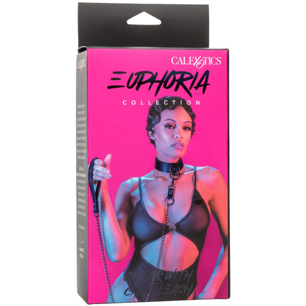 CalExotics Euphoria Collection Collar with Chain Leash - Extreme Toyz Singapore - https://extremetoyz.com.sg - Sex Toys and Lingerie Online Store - Bondage Gear / Vibrators / Electrosex Toys / Wireless Remote Control Vibes / Sexy Lingerie and Role Play / BDSM / Dungeon Furnitures / Dildos and Strap Ons &nbsp;/ Anal and Prostate Massagers / Anal Douche and Cleaning Aide / Delay Sprays and Gels / Lubricants and more...