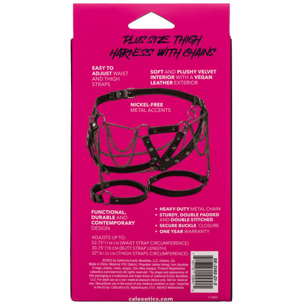 CalExotics Euphoria Collection Plus Size Thigh Harness With Chains - Extreme Toyz Singapore - https://extremetoyz.com.sg - Sex Toys and Lingerie Online Store - Bondage Gear / Vibrators / Electrosex Toys / Wireless Remote Control Vibes / Sexy Lingerie and Role Play / BDSM / Dungeon Furnitures / Dildos and Strap Ons &nbsp;/ Anal and Prostate Massagers / Anal Douche and Cleaning Aide / Delay Sprays and Gels / Lubricants and more...