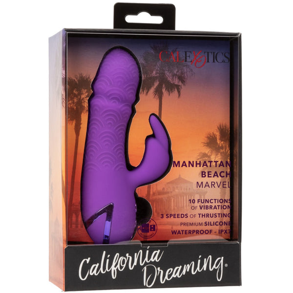 CalExotics California Dreaming Manhattan Beach Marvel Rechargeable Thrusting Vibrator - Extreme Toyz Singapore - https://extremetoyz.com.sg - Sex Toys and Lingerie Online Store - Bondage Gear / Vibrators / Electrosex Toys / Wireless Remote Control Vibes / Sexy Lingerie and Role Play / BDSM / Dungeon Furnitures / Dildos and Strap Ons &nbsp;/ Anal and Prostate Massagers / Anal Douche and Cleaning Aide / Delay Sprays and Gels / Lubricants and more...